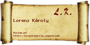 Lorenz Károly névjegykártya