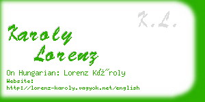 karoly lorenz business card